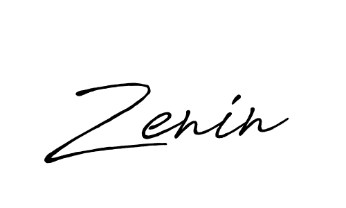 Use a signature maker to create a handwritten signature online. With this signature software, you can design (Antro_Vectra_Bolder) your own signature for name Zenin. Zenin signature style 7 images and pictures png