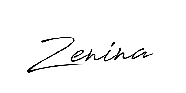Also we have Zenina name is the best signature style. Create professional handwritten signature collection using Antro_Vectra_Bolder autograph style. Zenina signature style 7 images and pictures png