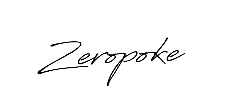 Zeropoke stylish signature style. Best Handwritten Sign (Antro_Vectra_Bolder) for my name. Handwritten Signature Collection Ideas for my name Zeropoke. Zeropoke signature style 7 images and pictures png