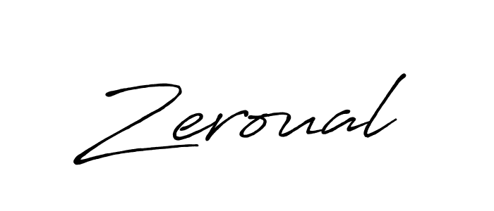 Make a beautiful signature design for name Zeroual. With this signature (Antro_Vectra_Bolder) style, you can create a handwritten signature for free. Zeroual signature style 7 images and pictures png