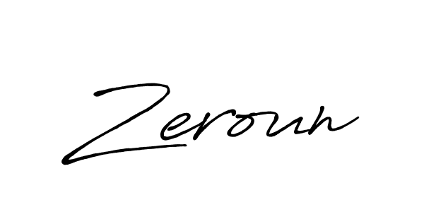 Zeroun stylish signature style. Best Handwritten Sign (Antro_Vectra_Bolder) for my name. Handwritten Signature Collection Ideas for my name Zeroun. Zeroun signature style 7 images and pictures png