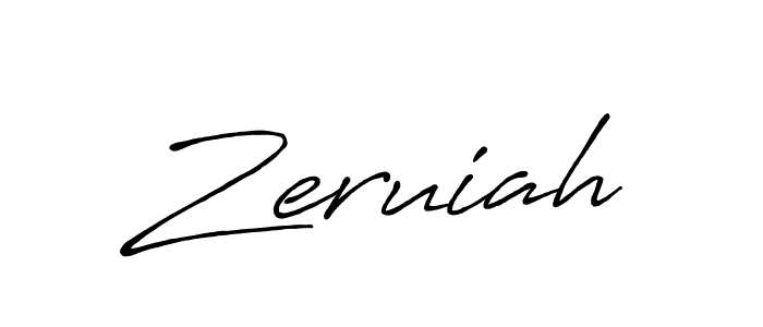 How to make Zeruiah name signature. Use Antro_Vectra_Bolder style for creating short signs online. This is the latest handwritten sign. Zeruiah signature style 7 images and pictures png