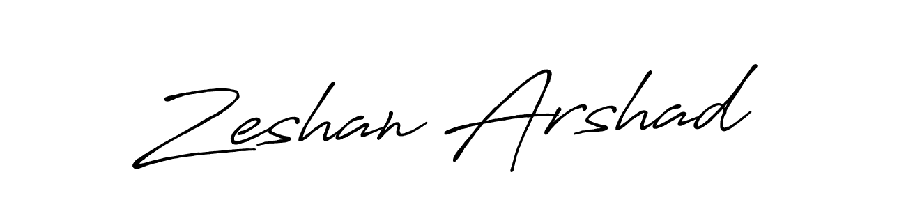 Make a beautiful signature design for name Zeshan Arshad. With this signature (Antro_Vectra_Bolder) style, you can create a handwritten signature for free. Zeshan Arshad signature style 7 images and pictures png