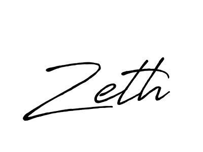 Zeth stylish signature style. Best Handwritten Sign (Antro_Vectra_Bolder) for my name. Handwritten Signature Collection Ideas for my name Zeth. Zeth signature style 7 images and pictures png