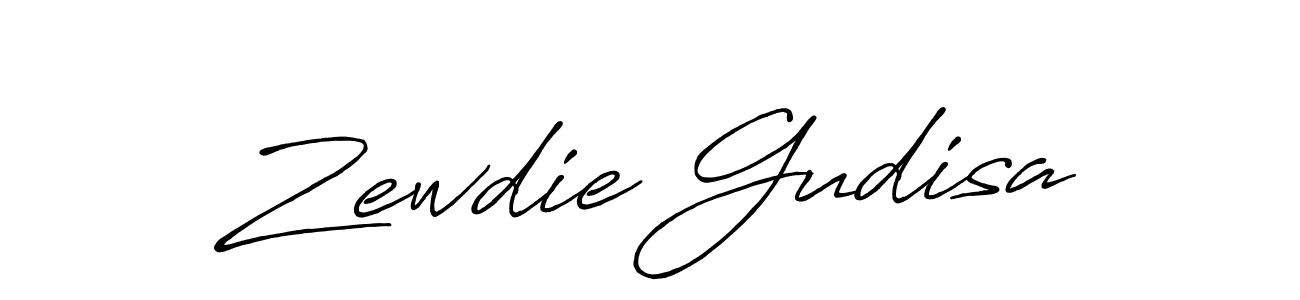 How to make Zewdie Gudisa name signature. Use Antro_Vectra_Bolder style for creating short signs online. This is the latest handwritten sign. Zewdie Gudisa signature style 7 images and pictures png