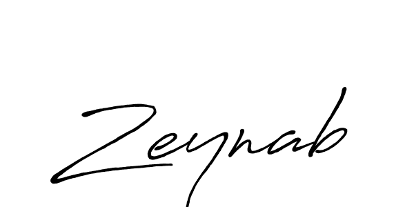 Make a beautiful signature design for name Zeynab. With this signature (Antro_Vectra_Bolder) style, you can create a handwritten signature for free. Zeynab signature style 7 images and pictures png