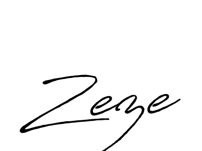 Zeze stylish signature style. Best Handwritten Sign (Antro_Vectra_Bolder) for my name. Handwritten Signature Collection Ideas for my name Zeze. Zeze signature style 7 images and pictures png