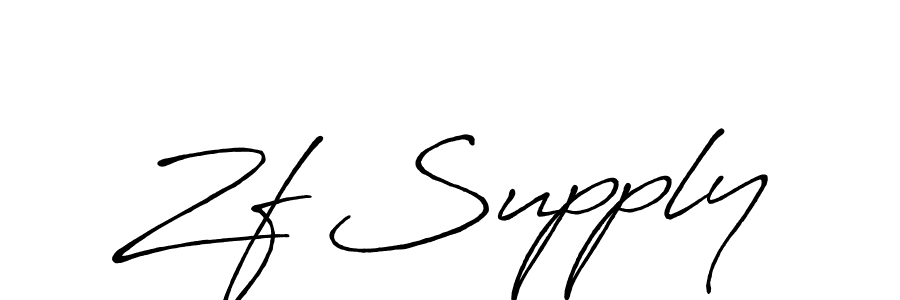 Use a signature maker to create a handwritten signature online. With this signature software, you can design (Antro_Vectra_Bolder) your own signature for name Zf Supply. Zf Supply signature style 7 images and pictures png