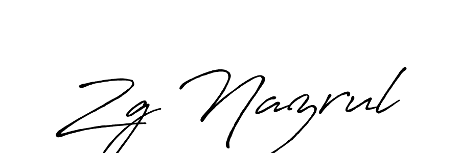 Create a beautiful signature design for name Zg Nazrul. With this signature (Antro_Vectra_Bolder) fonts, you can make a handwritten signature for free. Zg Nazrul signature style 7 images and pictures png