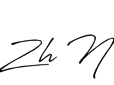 Also You can easily find your signature by using the search form. We will create Zh N name handwritten signature images for you free of cost using Antro_Vectra_Bolder sign style. Zh N signature style 7 images and pictures png