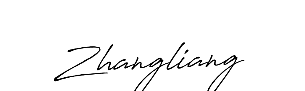 You should practise on your own different ways (Antro_Vectra_Bolder) to write your name (Zhangliang) in signature. don't let someone else do it for you. Zhangliang signature style 7 images and pictures png