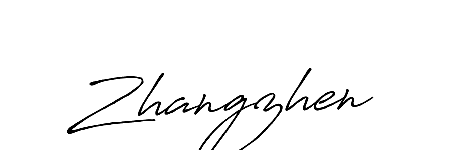 Make a beautiful signature design for name Zhangzhen. With this signature (Antro_Vectra_Bolder) style, you can create a handwritten signature for free. Zhangzhen signature style 7 images and pictures png