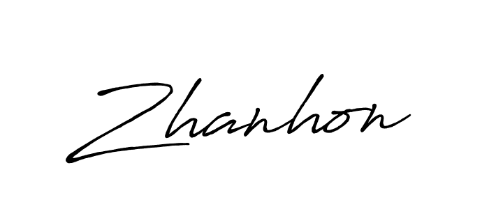 Use a signature maker to create a handwritten signature online. With this signature software, you can design (Antro_Vectra_Bolder) your own signature for name Zhanhon. Zhanhon signature style 7 images and pictures png