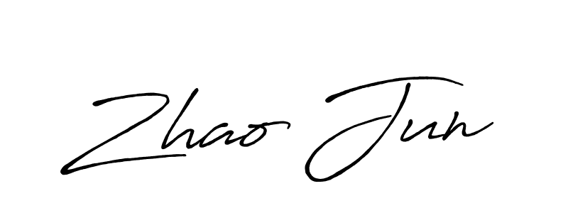 How to make Zhao Jun name signature. Use Antro_Vectra_Bolder style for creating short signs online. This is the latest handwritten sign. Zhao Jun signature style 7 images and pictures png