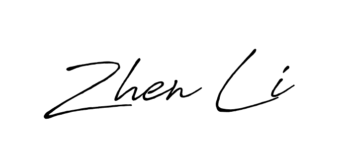 Zhen Li stylish signature style. Best Handwritten Sign (Antro_Vectra_Bolder) for my name. Handwritten Signature Collection Ideas for my name Zhen Li. Zhen Li signature style 7 images and pictures png