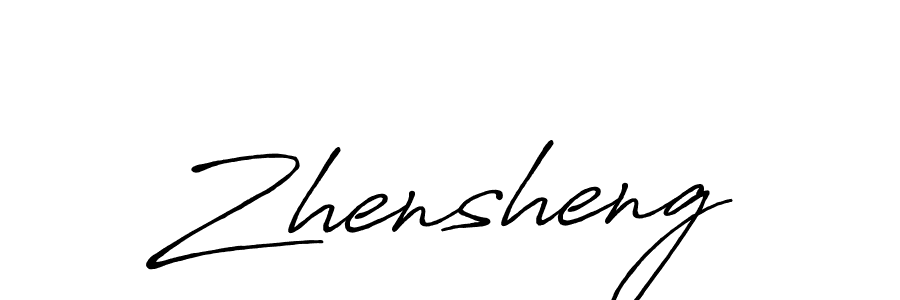 Create a beautiful signature design for name Zhensheng. With this signature (Antro_Vectra_Bolder) fonts, you can make a handwritten signature for free. Zhensheng signature style 7 images and pictures png
