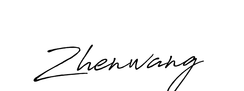 How to make Zhenwang name signature. Use Antro_Vectra_Bolder style for creating short signs online. This is the latest handwritten sign. Zhenwang signature style 7 images and pictures png