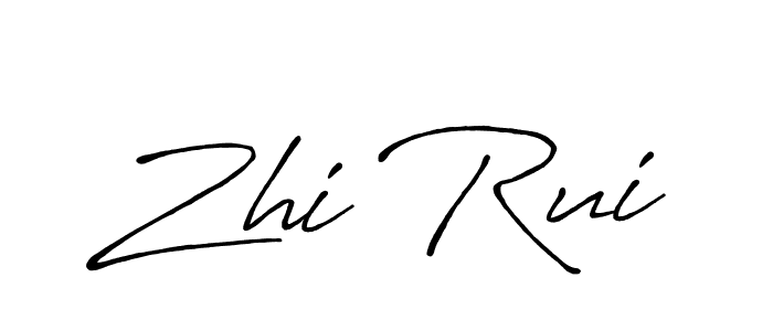 How to make Zhi Rui name signature. Use Antro_Vectra_Bolder style for creating short signs online. This is the latest handwritten sign. Zhi Rui signature style 7 images and pictures png