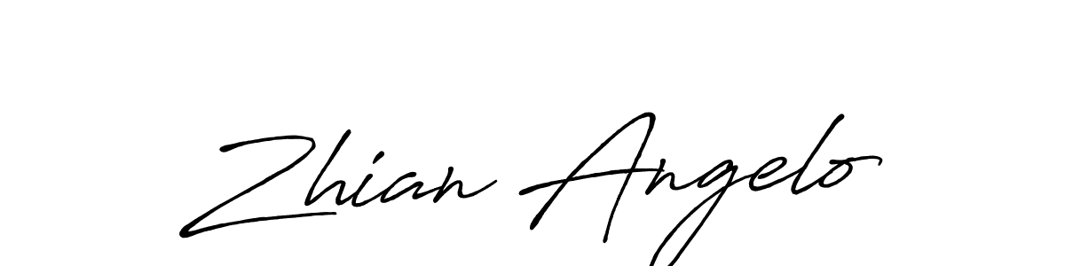 Also we have Zhian Angelo name is the best signature style. Create professional handwritten signature collection using Antro_Vectra_Bolder autograph style. Zhian Angelo signature style 7 images and pictures png