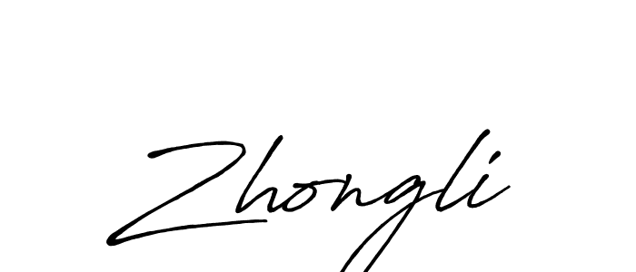 Design your own signature with our free online signature maker. With this signature software, you can create a handwritten (Antro_Vectra_Bolder) signature for name Zhongli. Zhongli signature style 7 images and pictures png