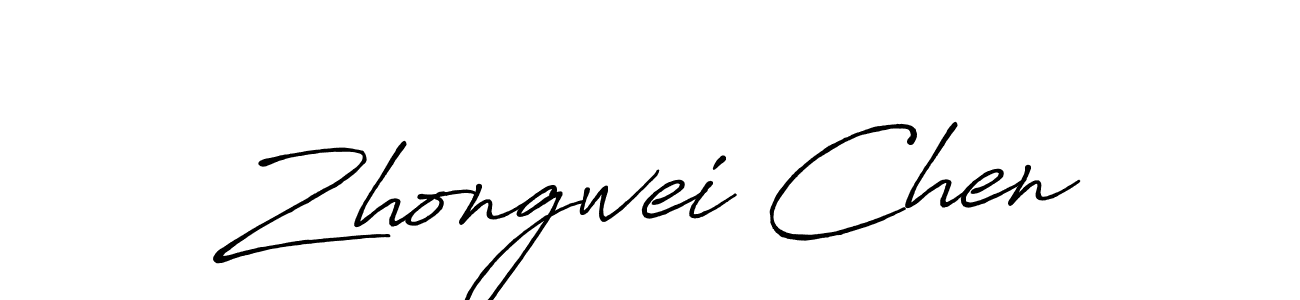 Zhongwei Chen stylish signature style. Best Handwritten Sign (Antro_Vectra_Bolder) for my name. Handwritten Signature Collection Ideas for my name Zhongwei Chen. Zhongwei Chen signature style 7 images and pictures png