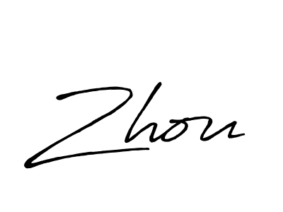 Zhou stylish signature style. Best Handwritten Sign (Antro_Vectra_Bolder) for my name. Handwritten Signature Collection Ideas for my name Zhou. Zhou signature style 7 images and pictures png