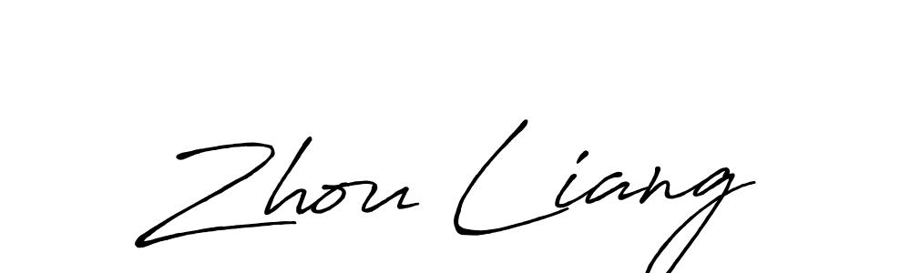 How to make Zhou Liang signature? Antro_Vectra_Bolder is a professional autograph style. Create handwritten signature for Zhou Liang name. Zhou Liang signature style 7 images and pictures png