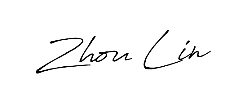 Create a beautiful signature design for name Zhou Lin. With this signature (Antro_Vectra_Bolder) fonts, you can make a handwritten signature for free. Zhou Lin signature style 7 images and pictures png