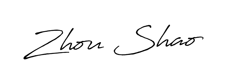 How to make Zhou Shao name signature. Use Antro_Vectra_Bolder style for creating short signs online. This is the latest handwritten sign. Zhou Shao signature style 7 images and pictures png