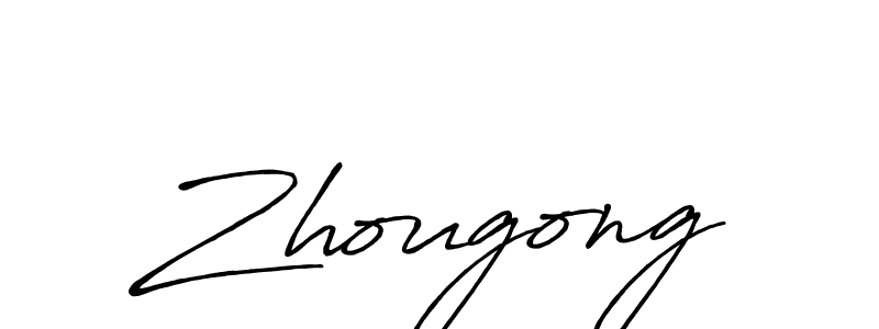 Similarly Antro_Vectra_Bolder is the best handwritten signature design. Signature creator online .You can use it as an online autograph creator for name Zhougong. Zhougong signature style 7 images and pictures png