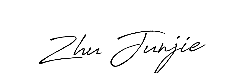 Zhu Junjie stylish signature style. Best Handwritten Sign (Antro_Vectra_Bolder) for my name. Handwritten Signature Collection Ideas for my name Zhu Junjie. Zhu Junjie signature style 7 images and pictures png