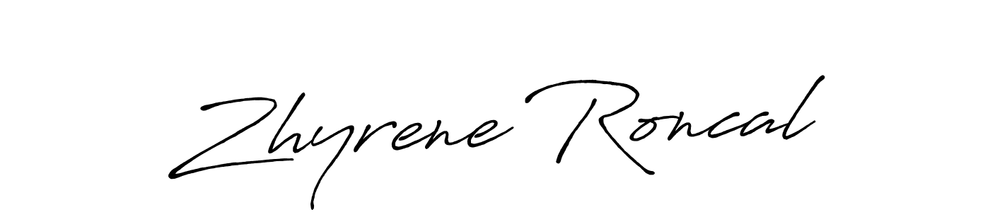 Design your own signature with our free online signature maker. With this signature software, you can create a handwritten (Antro_Vectra_Bolder) signature for name Zhyrene Roncal. Zhyrene Roncal signature style 7 images and pictures png