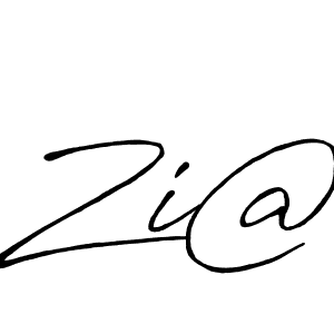 How to make Zi@ name signature. Use Antro_Vectra_Bolder style for creating short signs online. This is the latest handwritten sign. Zi@ signature style 7 images and pictures png