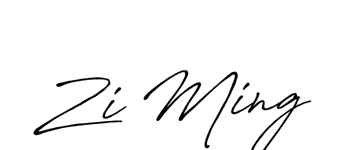 Make a beautiful signature design for name Zi Ming. With this signature (Antro_Vectra_Bolder) style, you can create a handwritten signature for free. Zi Ming signature style 7 images and pictures png