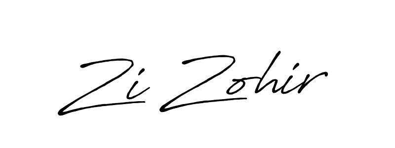 How to make Zi Zohir name signature. Use Antro_Vectra_Bolder style for creating short signs online. This is the latest handwritten sign. Zi Zohir signature style 7 images and pictures png