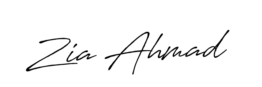 Make a beautiful signature design for name Zia Ahmad. With this signature (Antro_Vectra_Bolder) style, you can create a handwritten signature for free. Zia Ahmad signature style 7 images and pictures png