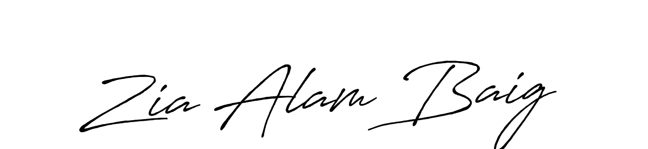 How to make Zia Alam Baig name signature. Use Antro_Vectra_Bolder style for creating short signs online. This is the latest handwritten sign. Zia Alam Baig signature style 7 images and pictures png