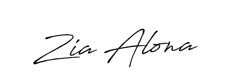 Make a beautiful signature design for name Zia Alona. With this signature (Antro_Vectra_Bolder) style, you can create a handwritten signature for free. Zia Alona signature style 7 images and pictures png