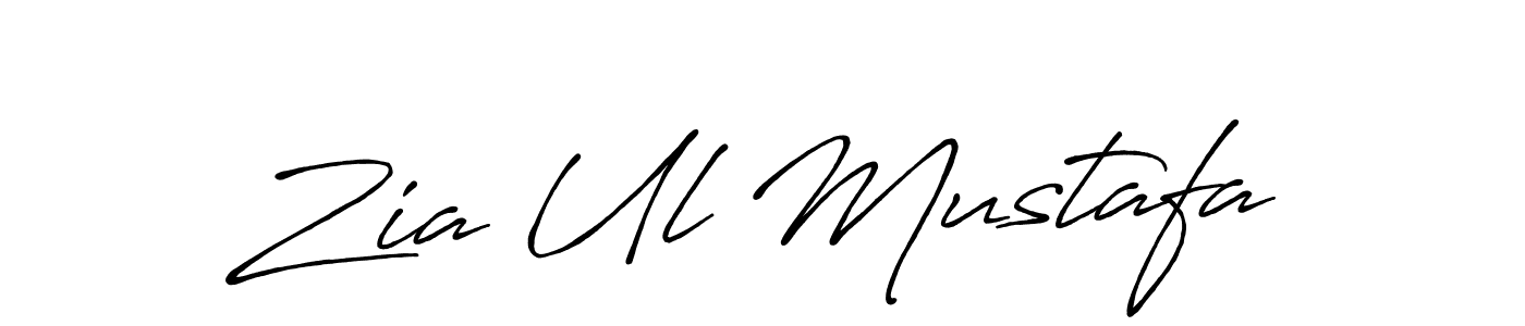 Make a beautiful signature design for name Zia Ul Mustafa. With this signature (Antro_Vectra_Bolder) style, you can create a handwritten signature for free. Zia Ul Mustafa signature style 7 images and pictures png