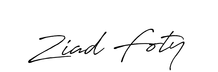 How to make Ziad Foty name signature. Use Antro_Vectra_Bolder style for creating short signs online. This is the latest handwritten sign. Ziad Foty signature style 7 images and pictures png