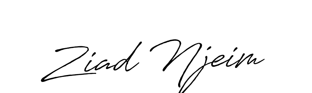 How to make Ziad Njeim name signature. Use Antro_Vectra_Bolder style for creating short signs online. This is the latest handwritten sign. Ziad Njeim signature style 7 images and pictures png