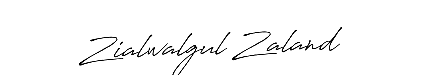 Create a beautiful signature design for name Zialwalgul Zaland. With this signature (Antro_Vectra_Bolder) fonts, you can make a handwritten signature for free. Zialwalgul Zaland signature style 7 images and pictures png