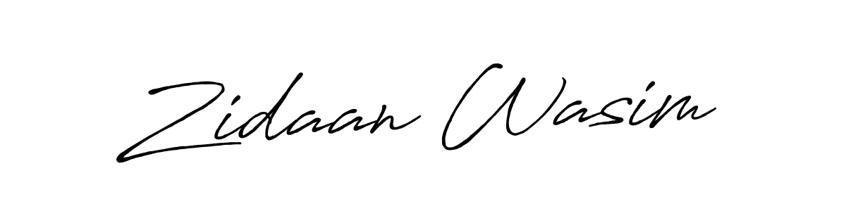 Use a signature maker to create a handwritten signature online. With this signature software, you can design (Antro_Vectra_Bolder) your own signature for name Zidaan Wasim. Zidaan Wasim signature style 7 images and pictures png