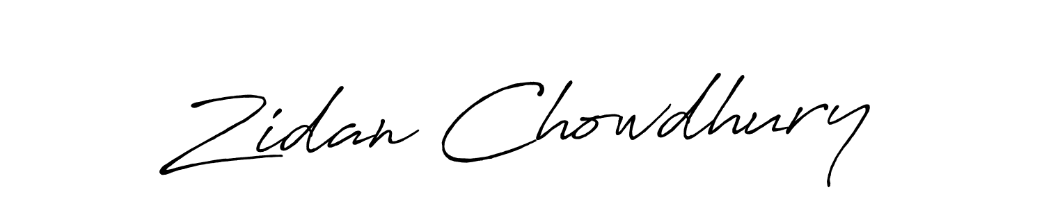 Create a beautiful signature design for name Zidan Chowdhury. With this signature (Antro_Vectra_Bolder) fonts, you can make a handwritten signature for free. Zidan Chowdhury signature style 7 images and pictures png