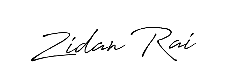 Make a beautiful signature design for name Zidan Rai. With this signature (Antro_Vectra_Bolder) style, you can create a handwritten signature for free. Zidan Rai signature style 7 images and pictures png