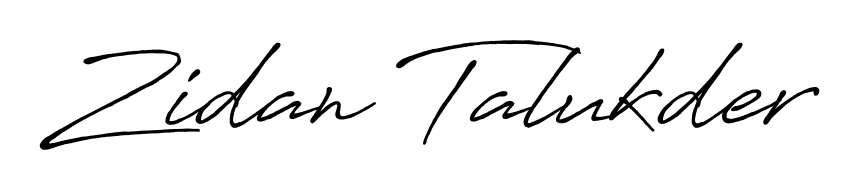 Get an exclusive digital autograph for Zidan Talukder. The Antro_Vectra_Bolder typeface captures the charm of real penmanship on paper. Zidan Talukder signature style 7 images and pictures png