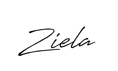 if you are searching for the best signature style for your name Ziela. so please give up your signature search. here we have designed multiple signature styles  using Antro_Vectra_Bolder. Ziela signature style 7 images and pictures png