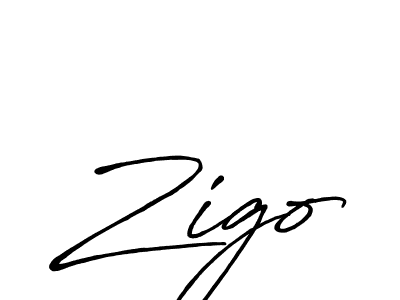 Create a beautiful signature design for name Zigo. With this signature (Antro_Vectra_Bolder) fonts, you can make a handwritten signature for free. Zigo signature style 7 images and pictures png