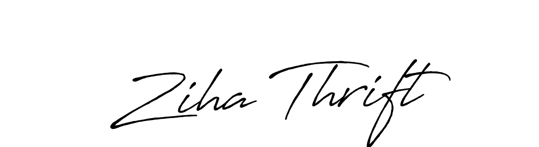 Create a beautiful signature design for name Ziha Thrift. With this signature (Antro_Vectra_Bolder) fonts, you can make a handwritten signature for free. Ziha Thrift signature style 7 images and pictures png
