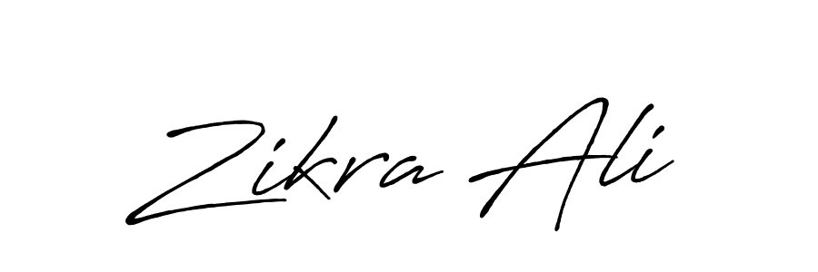 How to make Zikra Ali name signature. Use Antro_Vectra_Bolder style for creating short signs online. This is the latest handwritten sign. Zikra Ali signature style 7 images and pictures png